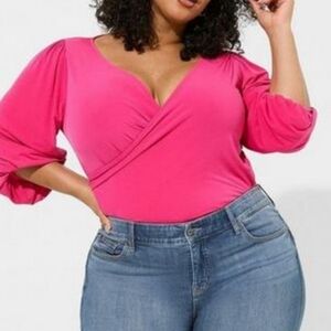 Torrid Studio Surplice Long Sleeve Bodysuit